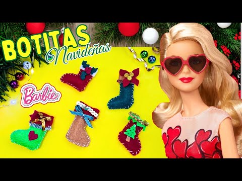 DIY: BOTITAS navideñas para Barbie! 💚🙌🎄 Fáciles de Hacer