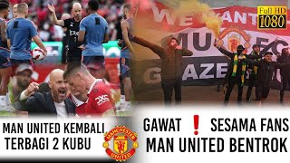 Manchester united kembali menjadi 2 kubu 🔥 sesama Fans man united bentrok❗hasil berita bola hari ini