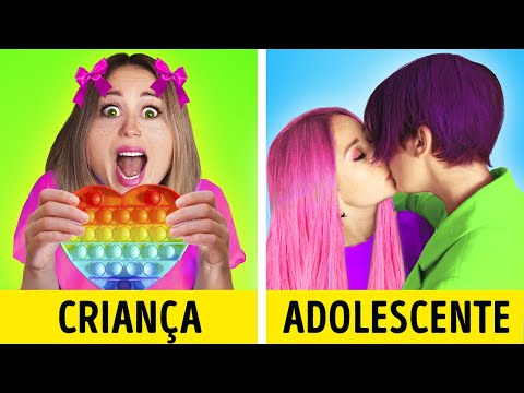 UAU! VOCÊ CRIANÇA VS. VOCÊ ADOLESCENTE || Como Se Tornar Um Adolescente Popular by Desafio Aceito
