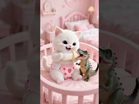 🐾Kitten’s Brother Isn’t a Cat… It’s a Dinosaur! 😲🦖#cat #story #kittendrama