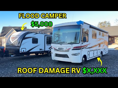 Mike Wins Two Steal Deals: a Roof Damaged RV and a Flood Camper