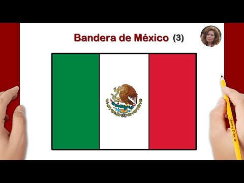 Cómo dibujar la bandera de México facil | Cómo dibujar el Escudo Nacional Méxicano – parte 3