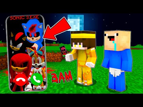 NUNCA LLAMES a SONIC 3.EXE a las 3 AM en Minecraft! 💀📱😱 | 2 Noobs vs SHADOW, TAILS, SONIC 3 PELICULA