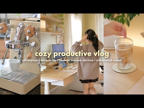 Cozy Productive Vlog ☕️ Small Business Life, Desk Setup, New Espresso Machine, Our Coffee Collab!