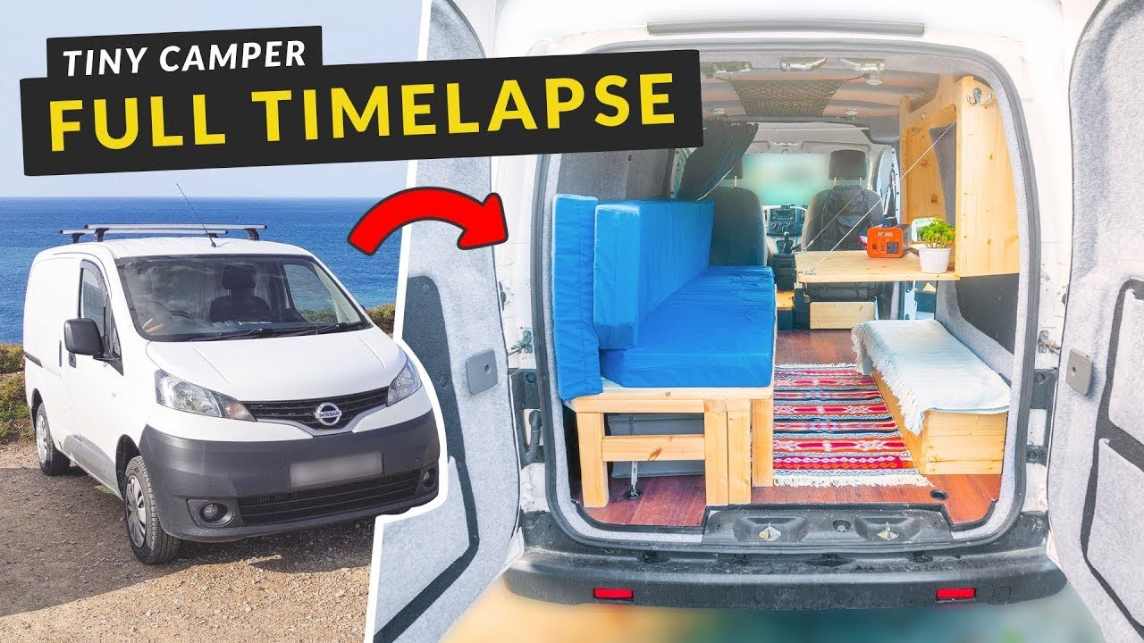 TINY CAMPER VAN Conversion, From Start To Finish | Nissan NV200 Small Van Build