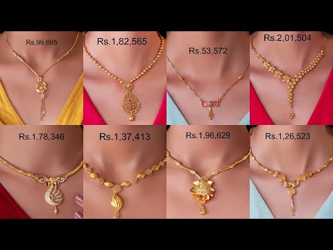 Latest gold necklaces with price