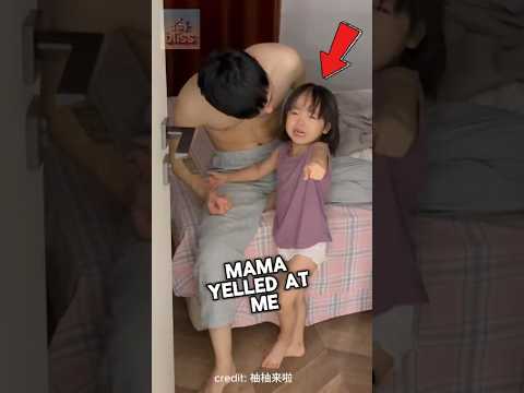 Little Girl Runs to Dad After Being Scolded by Mom! 😅❤️ #shorts