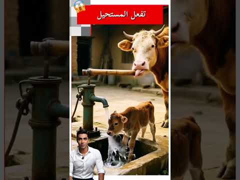 البقرة تضحي بنفسها من أجل صغيرها ⚠️ #shorts