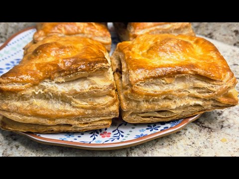 Como hacer cuadritos rellenos con Salami y queso de hojaldre