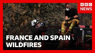 YouTube video thumbnail: Firefighters Try to Stop Flare-up of France and Spain Wildfires as Fourth Heatwave Begins
