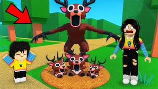 EL CIERVO MALVADO TUVO BEBES Y LOS CAPTURAMOS | Los juegos más locos de 99 Noches Roblox paolazgames