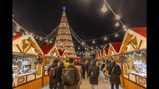 [4K] Seoul Christmas Market Night Walk & Cheonggyecheon Lantern Festival | 서울 광화문 크리스마스 마켓 야경 산책