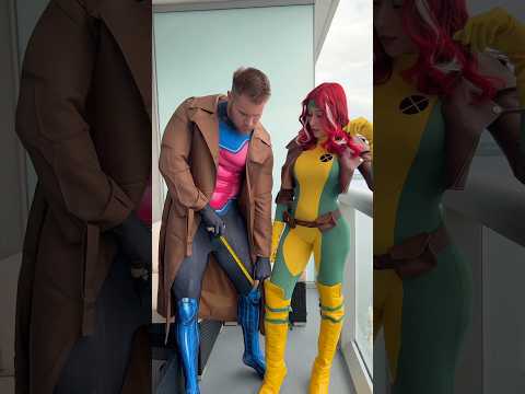 Do you think Rogue will make it?😰 #cosplay #rogue #xmen #gambit #comedy