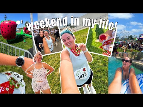 running a 5k race, water park, + street fair day!