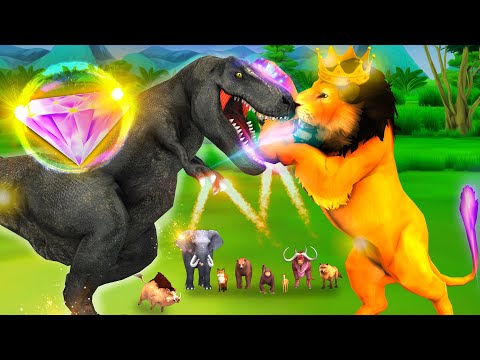 कालिया डायनासोर का जंगल में आतंक सिम्बा शेर का बदला जादुई मणि Black Dinosaur Vs Lion King