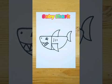 Menggambar ikan hiu dari huruf F