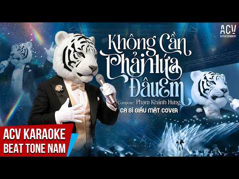 KARAOKE | Không Cần Phải Hứa Đâu Em – Ca Sĩ Giấu Mặt | Beat Tone Nam