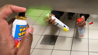 FART SPRAY PRANK IN PUBLIC BATHROOM