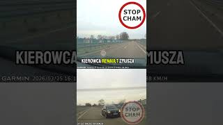 Wariackie wyprzedzanie na czołówkę  #stopcham #dashcam #piratdrogowy
