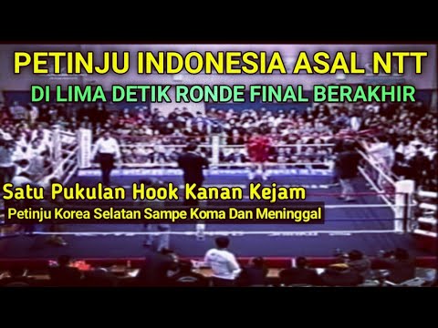PETINJU INDONESIA ASAL NTT🥊🥊SATU PUKULAN HOOK KANAN KEJAM🥊PETINJU KOREA SELATAN KOMA DAN MENINGGAL