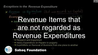 Exceptions to the Revenue Expenditure