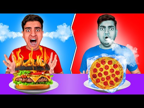 Burning HOT 🥵 Vs Freezing COLD 🥶 Food Challenge