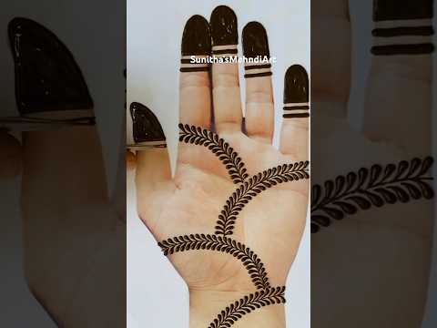 Easy Simple Beautiful 🍃 shape mehndi design#easymehndi #mehndi #simplemehndi #youtubeshorts #shorts