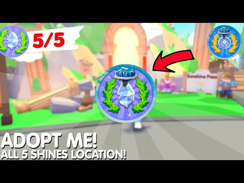ALL 5 SHINES LOCATIONS in Adopt Me "The Games Event" Roblox! How To Get New Roblox Event Badges?!