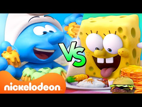 من يصنع طعامًا أشهى؟ 🔥 سبونج بوب ضد السنافر | تجميعية 60 دقيقة  | سبونج بوب | Nickelodeon Arabia