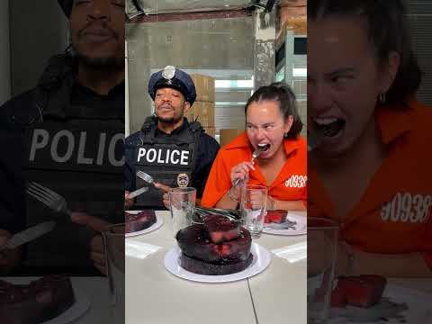 Yummy Cop and Yummy Prisoner Eat Steak!