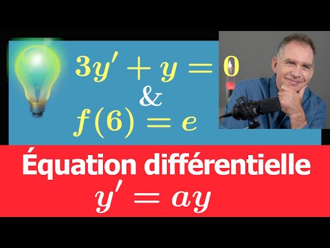 équation différentielle y'=ay + condition initiale ♦ 3y'+y=0 et f(6)=e ♦ spé maths exponentielle