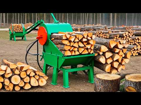 Fastest Automatic Firewood Processing Machines Modern Wood Cutter and Splitter Machines