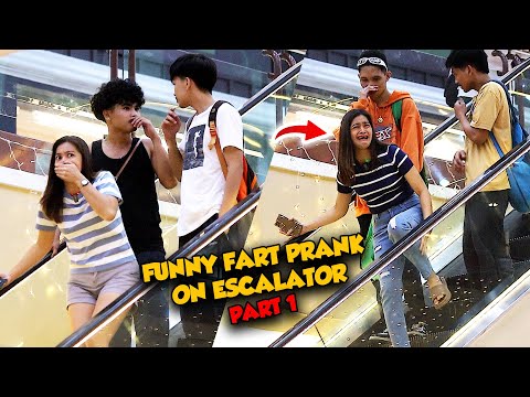 Funny WET FART on Escalator Prank" PART 1