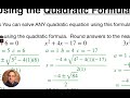 Quadratic Equations and Functions