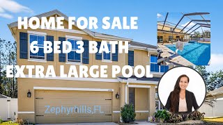 Home for Sale 6 bed 3 bath extra large pool 