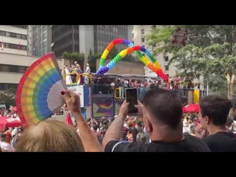 YouTube video thumbnail: Sao Paulo Pride Draws Thousands, Spotlights Elderly Members