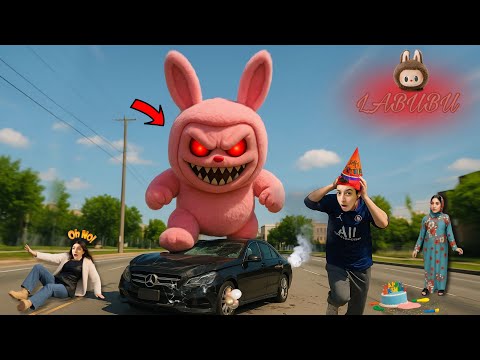 لما لابوبو الشرير🐰يهجم علي اخوك الصغير😱ويسرق منه عربية أحلامه🏎️(السياره ادمرت)😭نهايه مرعبه👹LABUBU💔