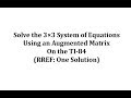 Solving Systems of Equations with Augmented Matrices