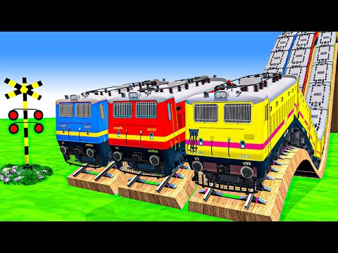 【踏切アニメ】あぶない電車 TRAIN THOMAS 🚦 Fumikiri 3D Railroad Crossing Animation Kereta Api Kartun #123