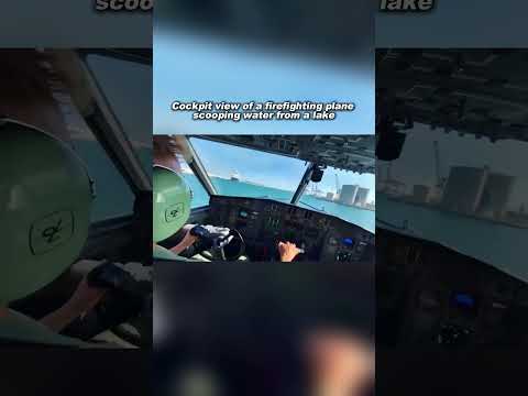 CL-415 Cockpit View While Scooping Water