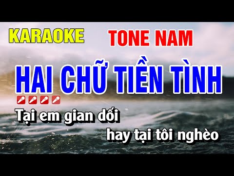 Karaoke Hai Chữ Tiền Tình Tone Nam Nhạc Sống Hay Nhất | Nguyễn Linh