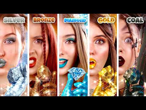 ¡Chica Oro VS Plata VS Bronce! Conocimos a la Chica Diamante y a la Chica Carbón