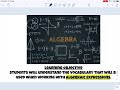 Exploring U2 Algebra Vocabulary