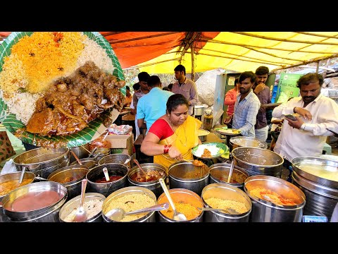 Kumari Aunty Street Food Hyderabad | Indian Street Food | Famous Aunty Selling Unlimited Food