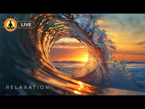 🔴 Relax Immediately with Sounds of Ocean Waves at Sunset: Healing Meditation Music for Stress Relief