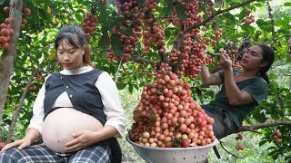 picking wild fruits to sell at the market, earning money to take his wife to give birth, farm life