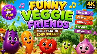 Funny Veggie Friends 🥕🍆 | Nursery Rhyme for Kids#3danimation #nurseryrhymes 
