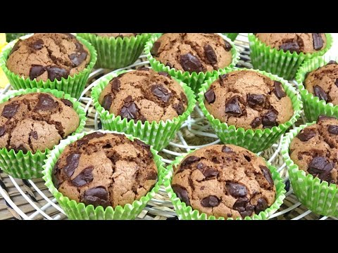 MUFFINS DE CHOCOLATE  (MAGDALENAS)🍫 (Super Fácil) Sin BATIDORA, Sin LICUADORA