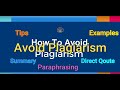 Understanding and Avoiding Plagiarism