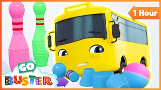 Knock It All Down! 🎯 Schoolbus Skittles 🎯 | Melody Time: Moonbug Kids Songs